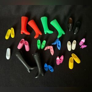 Lot of 14 Pairs of Vintage 1980s Barbie Shoes-Boots, Sneakers, Heels, Flats, etc